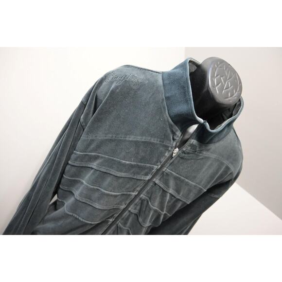 Vintage Coogi Velour Track Jacket Full Zip Gray Long Sleeve Mens Size 4XL - Picture 4 of 12